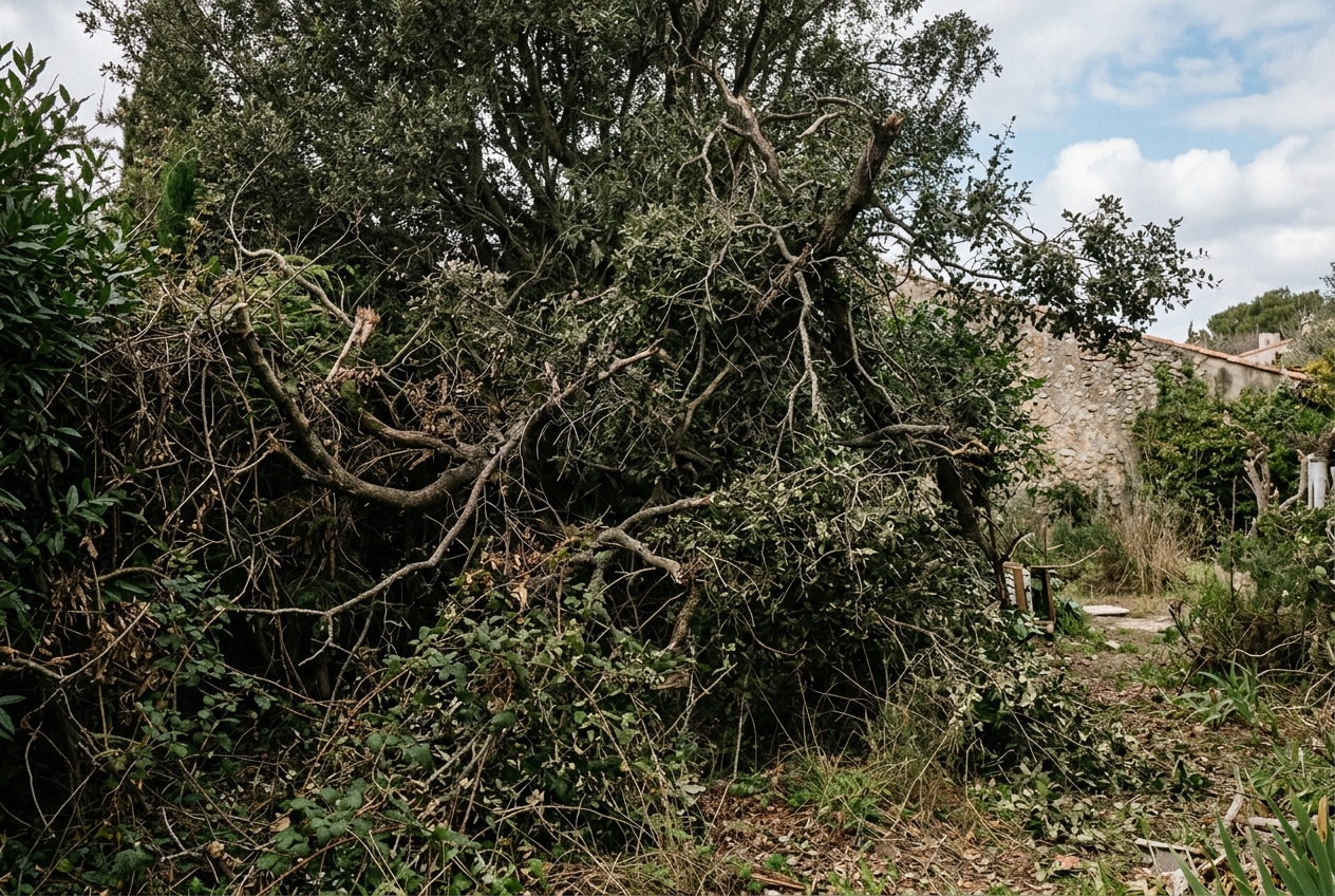 Chantier à La Crau avant intervention